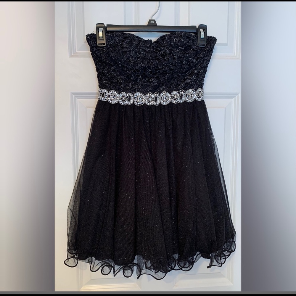 City Studio Black Strapless Cocktail Dress